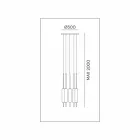 Llambë e Pezulluar me 1, 3 ose 6 Drita në Dizajn Moderne prej bronzi - Typha nga Il Fanale Viadurini