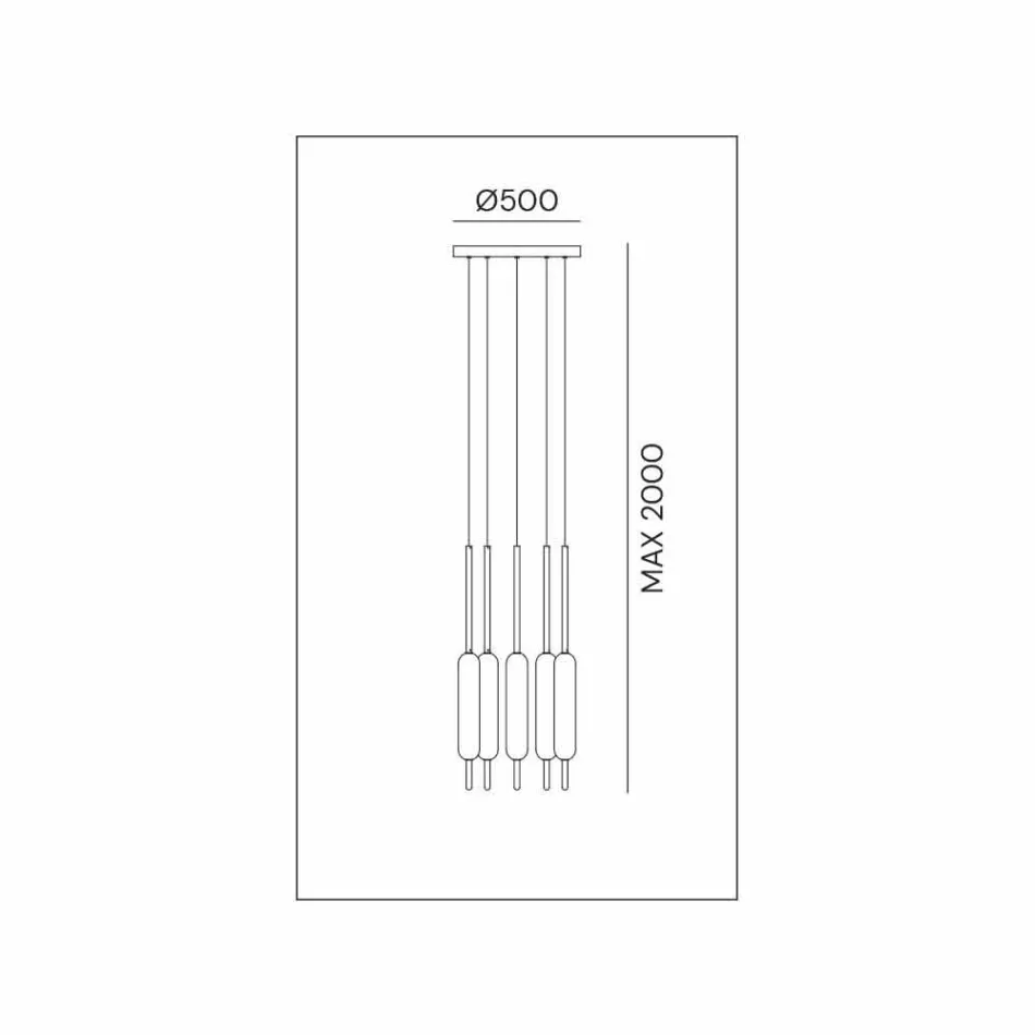 Llambë e Pezulluar me 1, 3 ose 6 Drita në Dizajn Moderne prej bronzi - Typha nga Il Fanale Viadurini