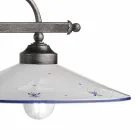 Llamba e varur me 2 drita ne dizenjo qeramike dhe hekur e lyer me dore - Asti Viadurini