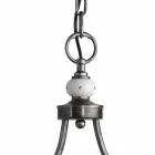 Llamba e varur me 2 drita ne dizenjo qeramike dhe hekur e lyer me dore - Asti Viadurini