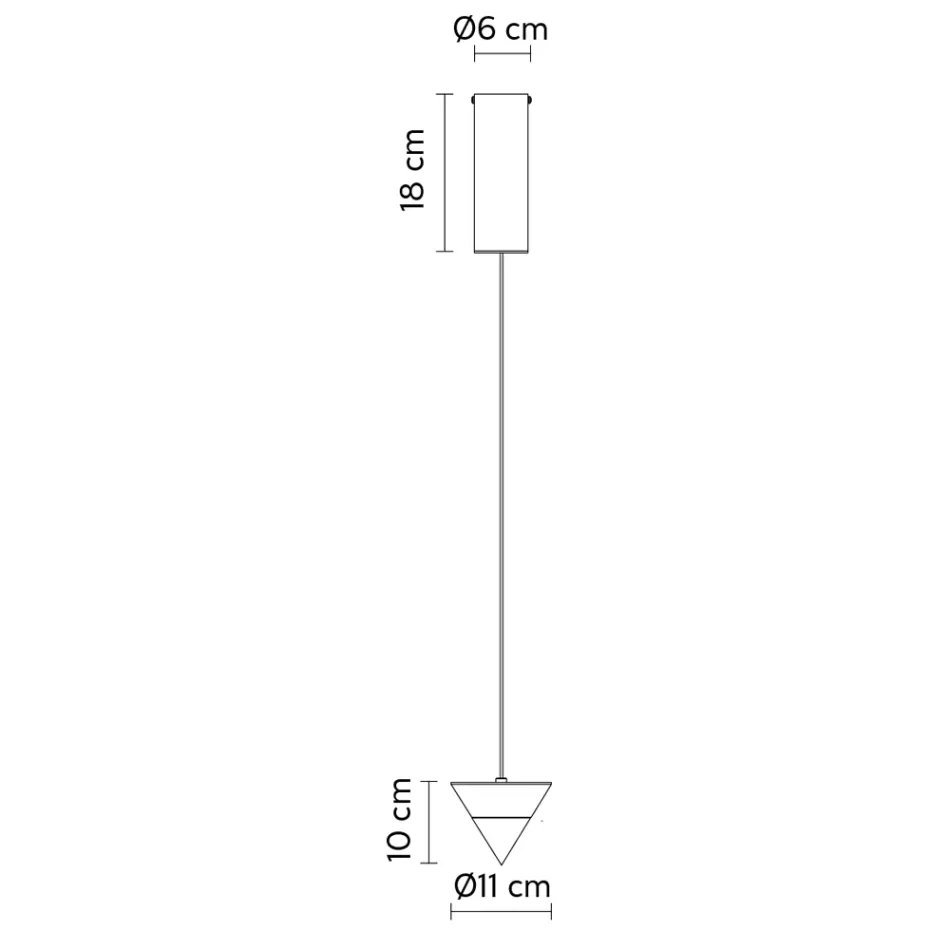 Llambë e varur me tela alumini të zi dhe kon me dizajn të madh - Mercado Viadurini