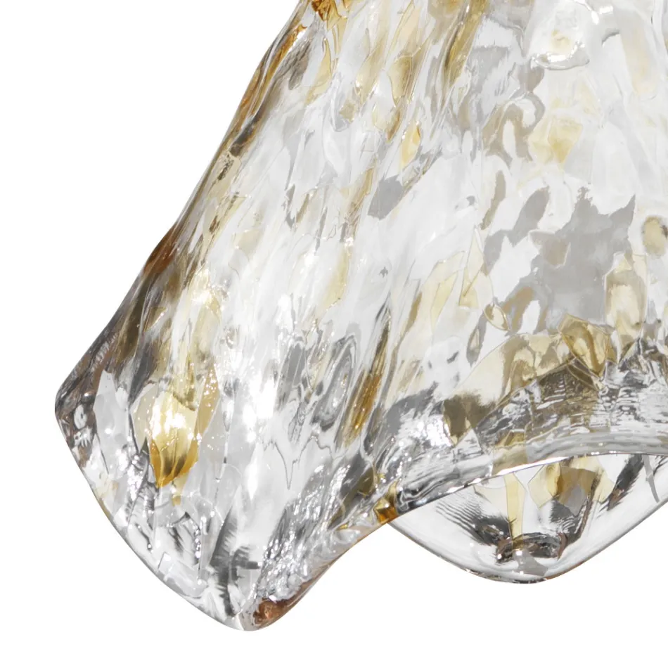 Llambë varëse e punuar me dorë në xham venecian të fryrë 35 46 cm - Mary Viadurini