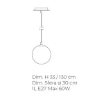 Llambë e varur e punuar me dorë në xhami me kasë veneciane - Nova Viadurini