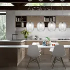 Llambë e varur e punuar me dorë në gotë veneciane të fryrë - Cloe Balloton Viadurini