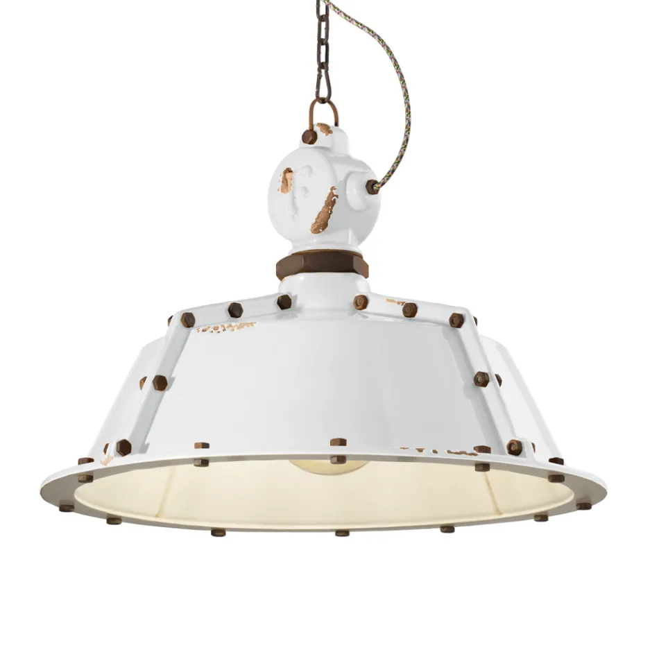 Llamba e varur Artizanale Industriale ne Hekur dhe Qeramike - Industriale Viadurini