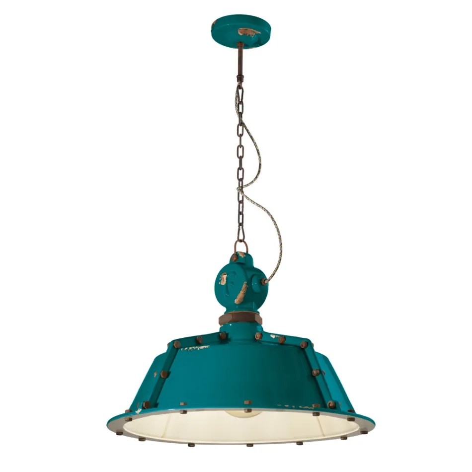 Llamba e varur Artizanale Industriale ne Hekur dhe Qeramike - Industriale Viadurini