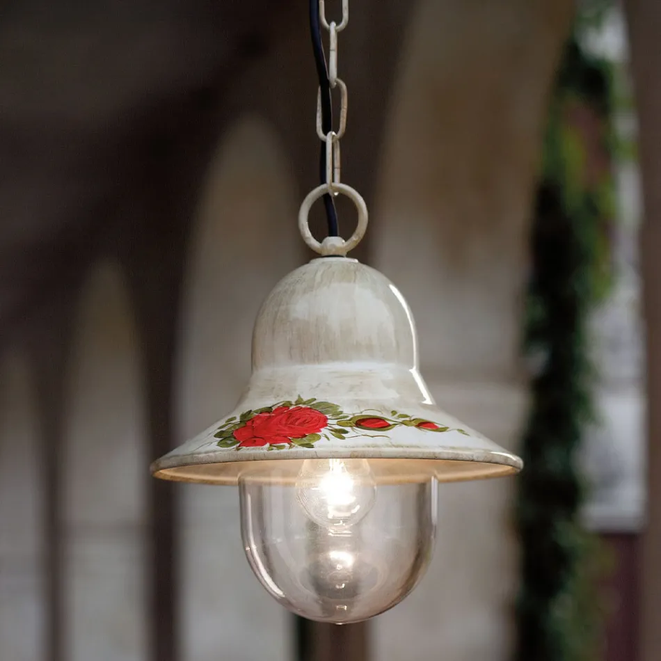 Llamba e varur e jashtme e lyer me dore prej alumini te bardhe - Imperia Viadurini