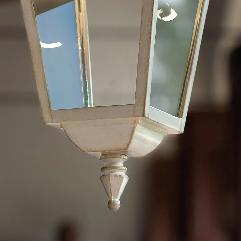 Llamba e jashtme e varur në alumin të bardhë dhe dekorim i punuar me dorë - Gorizia Viadurini