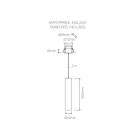 Llambë e varur e varur në alumin të bardhë ose të zi, 2 copë - Rebolla Viadurini