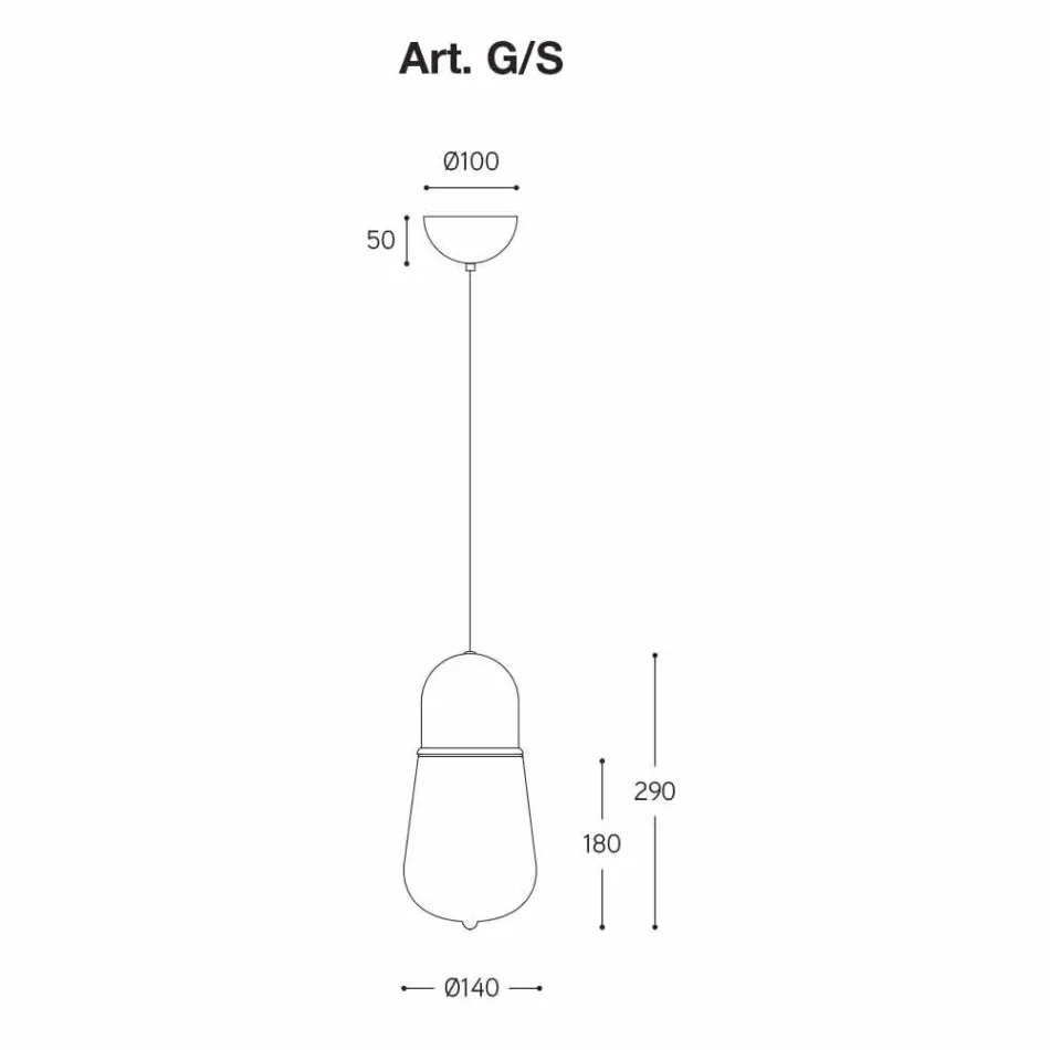 Llambë varëse për dizajn të cilësisë së mirë në bronz dhe gotë - Aldo Bernardi Guinguette Viadurini