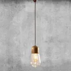 Llambë varëse për dizajn të cilësisë së mirë në bronz dhe gotë - Aldo Bernardi Guinguette Viadurini