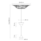 Llambë e varur e projektuar në suva të bardhë dhe 2 kone prej alumini të zi - Tesera Viadurini