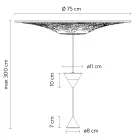 Llambë e varur e projektuar në suva të bardhë dhe 2 kone prej alumini të zi - Tesera Viadurini