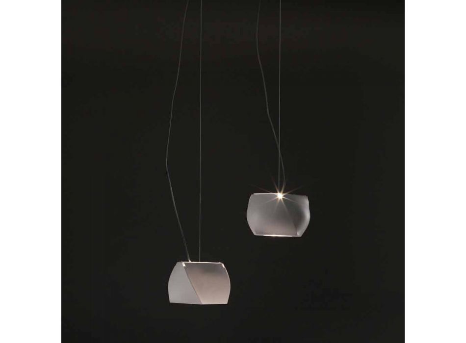 Dizajni Llambë e Pezulluar në Metal dhe Rrëshirë të Bardhë Prodhuar në Itali - Pekin Viadurini