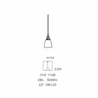 Dizajni Llambë e Pezulluar në Metale dhe Xham Transparente Prodhuar në Itali - Clizia Viadurini