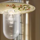 Llambë e varur në natyrë në dekor me lule të lyera me dorë - Genova Viadurini