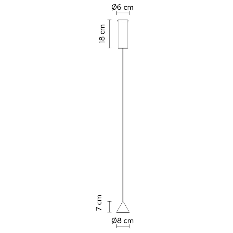 Llambë e varur Koni i zi me tela alumini me dizajn të vogël minimal - Mercado Viadurini