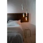 Llambë e Pezulluar në Qeramikë të Bardhë Matt me Ketri dhe Lis - Ketri Viadurini