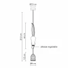 Llambë e Pezulluar në Qeramikë të Bardhë Matt me Ketri dhe Lis - Ketri Viadurini