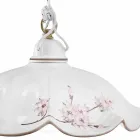 Llambë e varur me hekur dhe qeramikë me onde e dekoruar me dorë - Belluno Viadurini