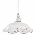 Llambë e varur me hekur dhe qeramikë me onde e dekoruar me dorë - Belluno Viadurini