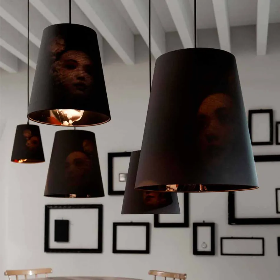 Llambë e Pezulluar në Liri Antracit me Printim të Brendshëm 2 Madhësi - Bramosia Viadurini