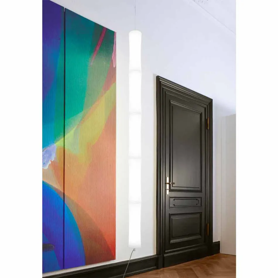 Llambë e Pezulluar në Polietilen të Bardhë dhe Metal të Prodhuar në Itali - Asturias Viadurini