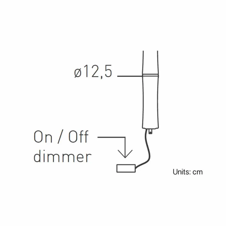 Llambë e Pezulluar në Polietilen të Bardhë dhe Metal të Prodhuar në Itali - Asturias Viadurini