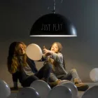 Llambë e varur në rrëshirë In-es.artdesign Mezza Luna Dërrasë e zezë moderne Viadurini