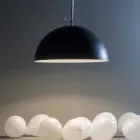 Llambë e varur në rrëshirë In-es.artdesign Mezza Luna Dërrasë e zezë moderne Viadurini