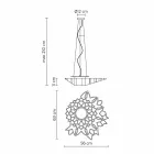 Llamba e pezulluar në Technopolymer Dizajni i bardhë ose i artë 2 Dimensionet - Katedralja Viadurini