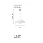 Llambë e varur në xhami të bardhë të fryrë dhe metal të kromuar - Illumina Viadurini