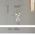 Llambë e varur në xham me vija të fryrë dhe metal të lyer - Giuliano Viadurini