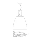 Llambë e varur me xham venecian me fryrje me dorë - Flora Viadurini