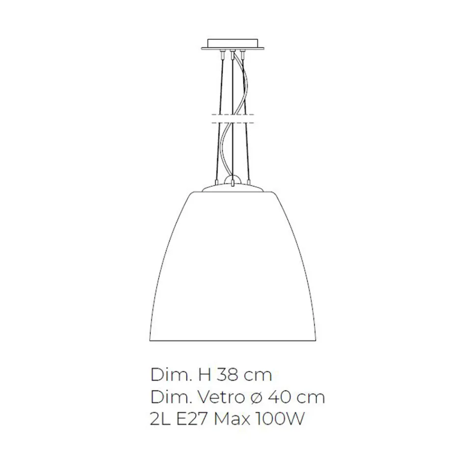Llambë e varur me xham venecian me fryrje me dorë - Flora Viadurini