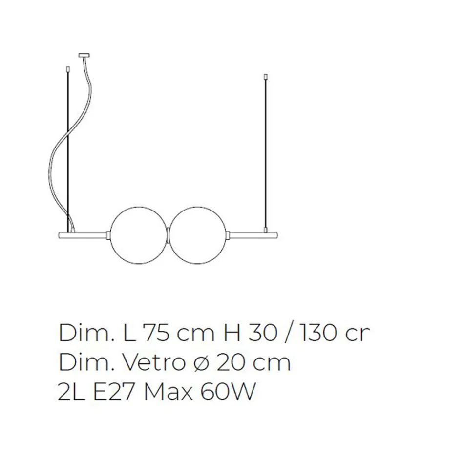 Llambë e varur në gotë veneciane të fryrë me dorë - Jupiter Viadurini