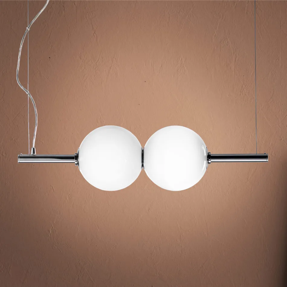 Llambë e varur në gotë veneciane të fryrë me dorë - Jupiter Viadurini