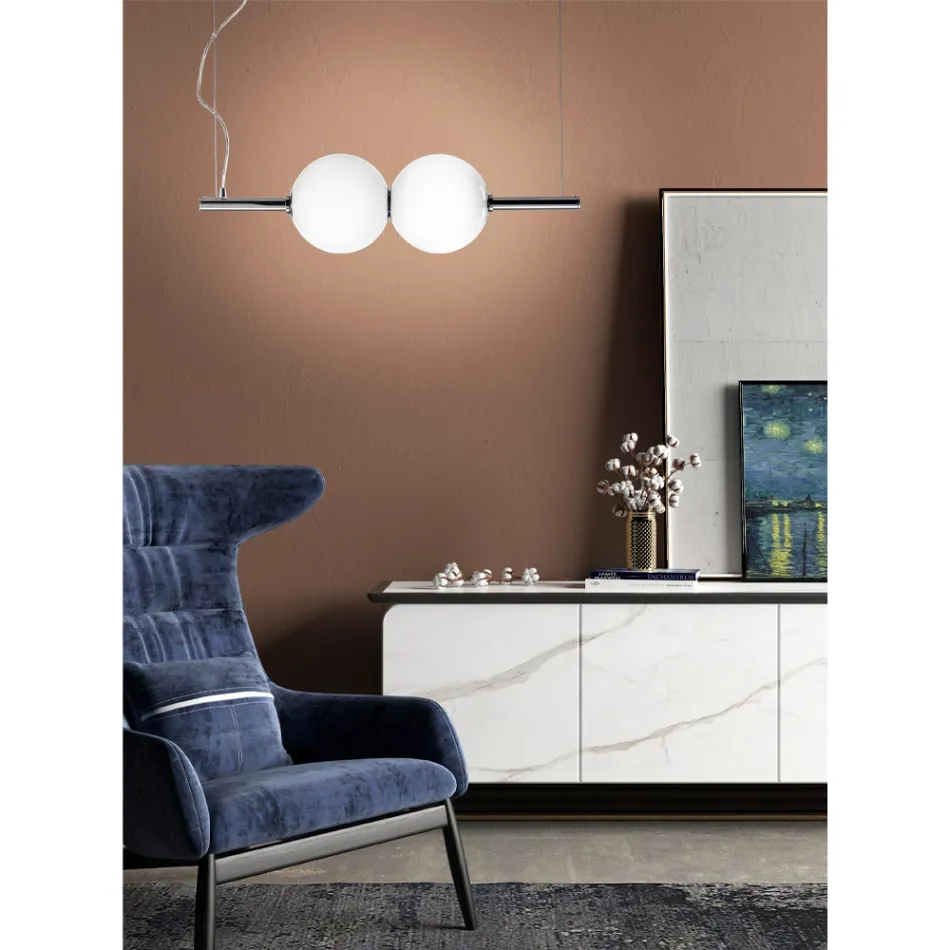 Llambë e varur në gotë veneciane të fryrë me dorë - Jupiter Viadurini