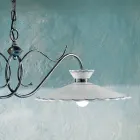 Llambë lineare e varur 2 drita qëndisje qeramike e punuar me dorë - Ravenna Viadurini