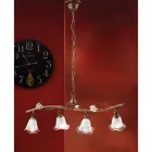 Llamba lineare e varur 4 drita në trëndafila hekuri, qelqi dhe qeramike - Siena Viadurini