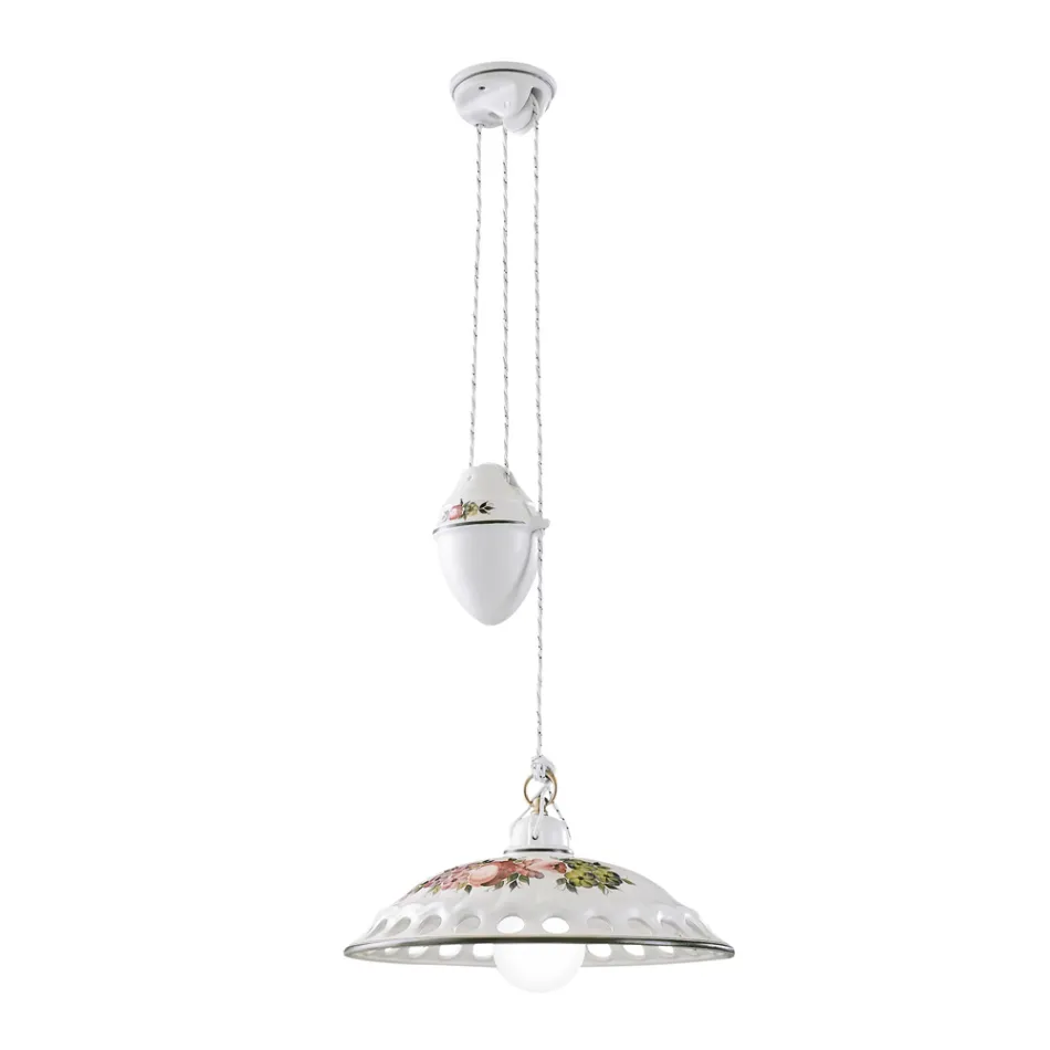 Llambë e varur nga qeramika lart-poshtë e punuar me dorë me Passanastri - Napoli Viadurini