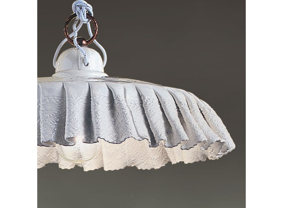 Llambë e varur lart e poshtë e punuar me dorë në qeramikë dhe metal - Modena Viadurini