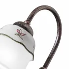 Llambë tavoline Vintage e lyer me dorë prej hekuri, qelqi dhe qeramike - Ferrara Viadurini