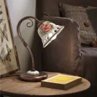 Llamba tavoline ne metal dhe qeramike e punuar me dore me Passanastri - Napoli Viadurini