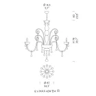 Llambadar Artisan 12 Lights në Xham dhe Metal venecian - Firentine Viadurini