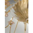 Llambadar klasik 12 dritash në qelq, kristal dhe metal luksoz - Flanders Viadurini