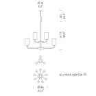 Llambadar 12 Dritash në Venecia Qelqi dhe Metal Prodhuar në Itali - Graham Viadurini