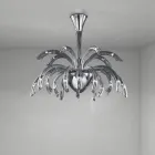 Llambadar 15 dritash në xhami venecian dhe krom Metal Prodhuar në Itali - Jason Viadurini