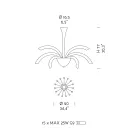 Llambadar 15 dritash në qelq venecian dhe krom Metal Prodhuar në Itali - Jason Viadurini