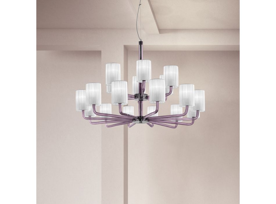 18 Drita llambadar qelqi venecian i punuar me dorë, Prodhuar në Itali - Graham Viadurini